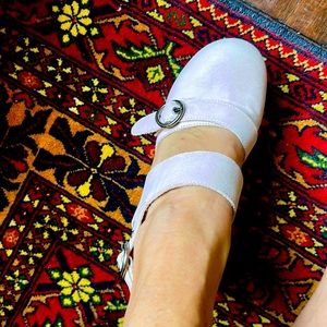 FREE PEOPLE light pink strapped clogs!  Super Chic.  Worn twice us size 6.5